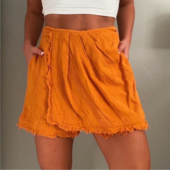 Free People Sarong Shorts Skort Orange M - Picture 7 of 7